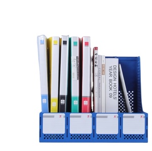 High Quality Four Link Office Desktop Four Column <strong>File</strong> Frame Durable Plastic Data Basket Blue <strong>File</strong> Rack - Product Image 1