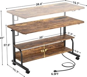 Height Adjustable Standing <strong>Multi</strong>-<strong>Function</strong> Work <strong>Computer</strong> <strong>Table</strong> Desk for Home Office - Product Image 2