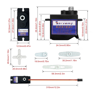 Iteration3.0 - SG90 микро-серводвигатель с высоким крутящим моментом 7,5 кгс. См 0,07 s 8,4 V металлический редуктор без сердечника сервопривод для мини-моделей RC роботов - Product Image 2