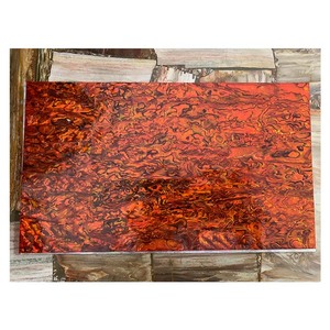 แผ่นเปลือกหอยเป๋าฮื้อเชลล์แผ่นไม้อัด Abalone Shell แผ่นยืดหยุ่นสีแดงย้อม - Product Image 2
