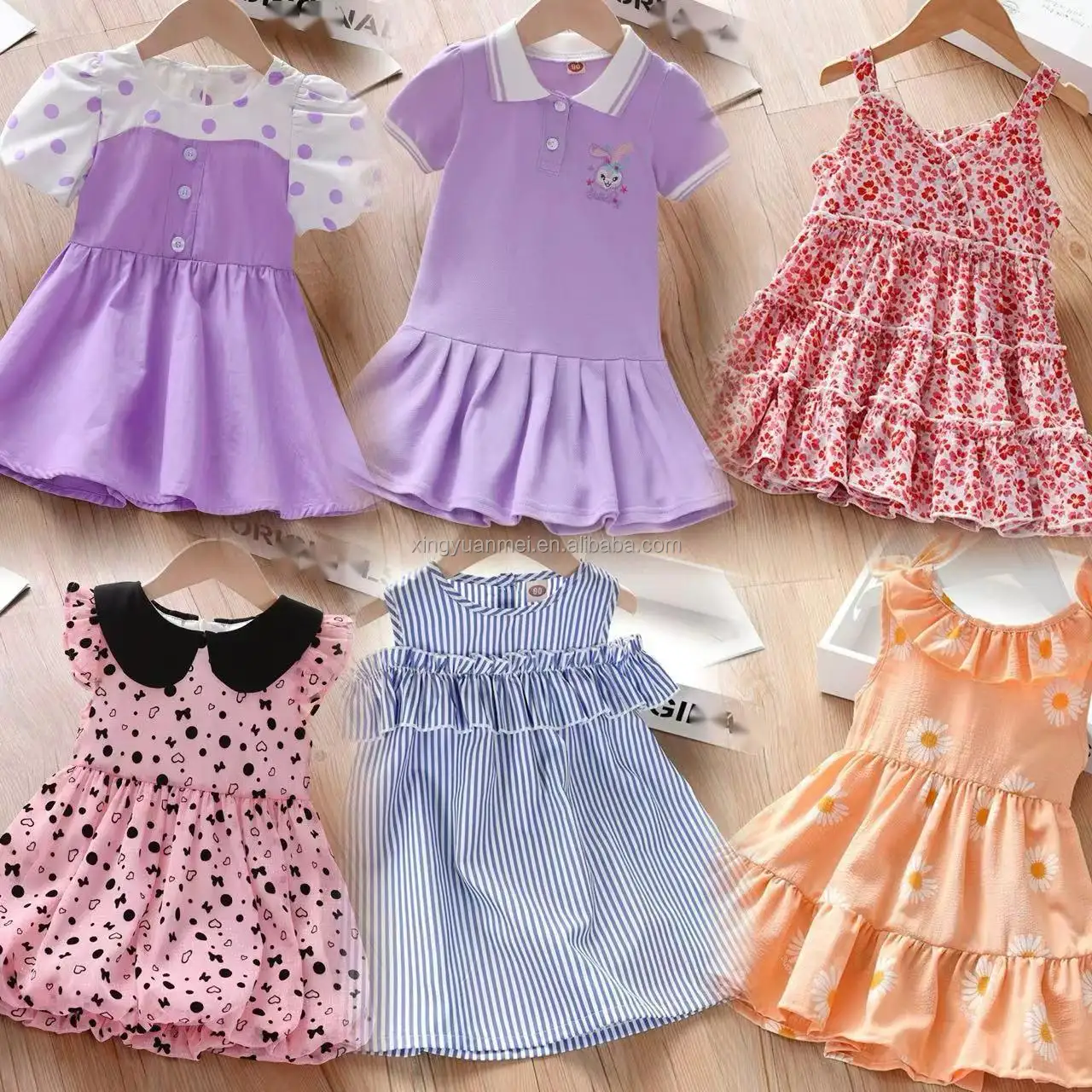 2024 verano mejores vestidos de niña A-line falda a juego color algodón sin mangas o-cuello 1-10 años casual falda de chaleco para niños