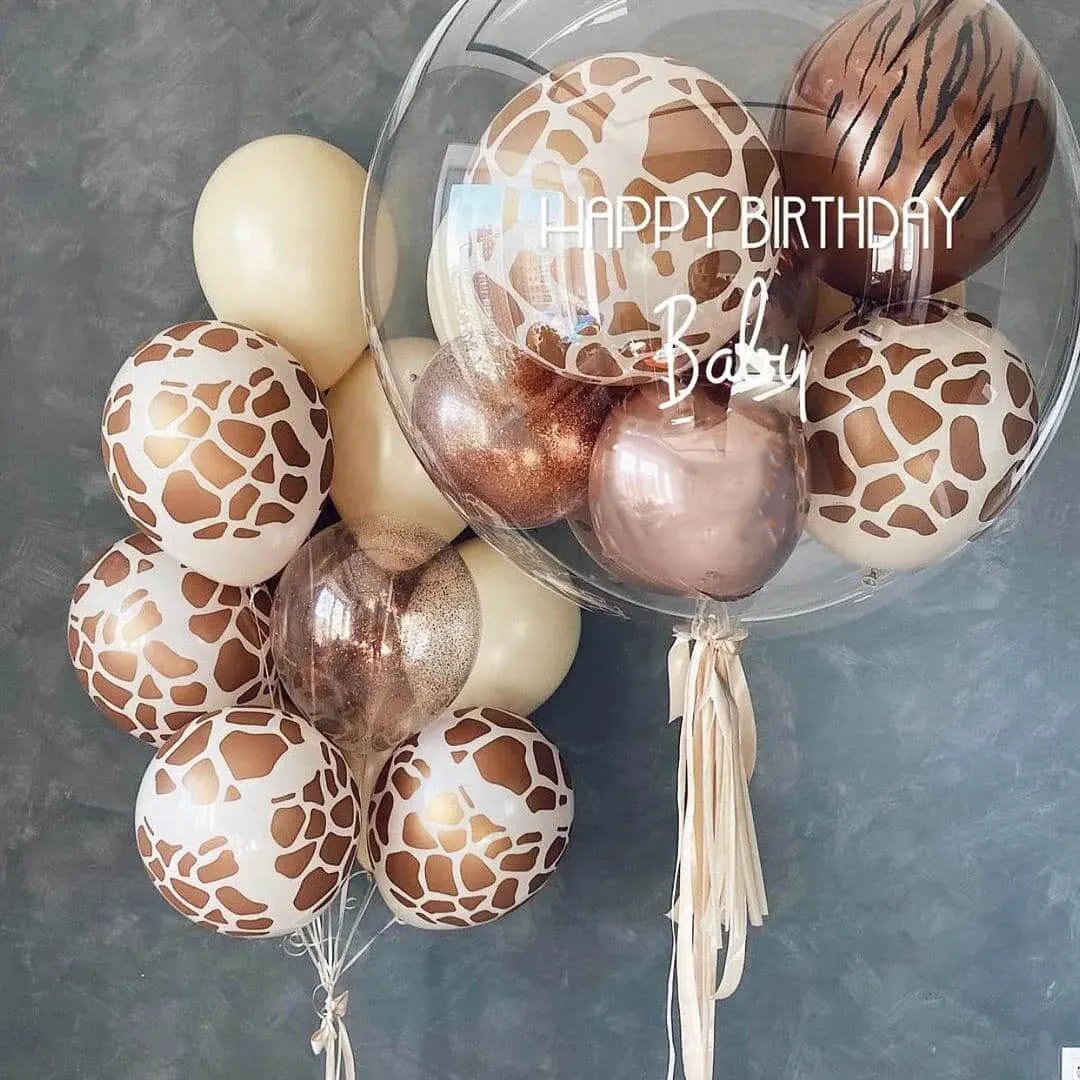 Baby Shower Party Supplies Globos Kids Jungle Birthday Decoration 12Inch Tiger Leopard Zebra Print Animal Latex Balloons