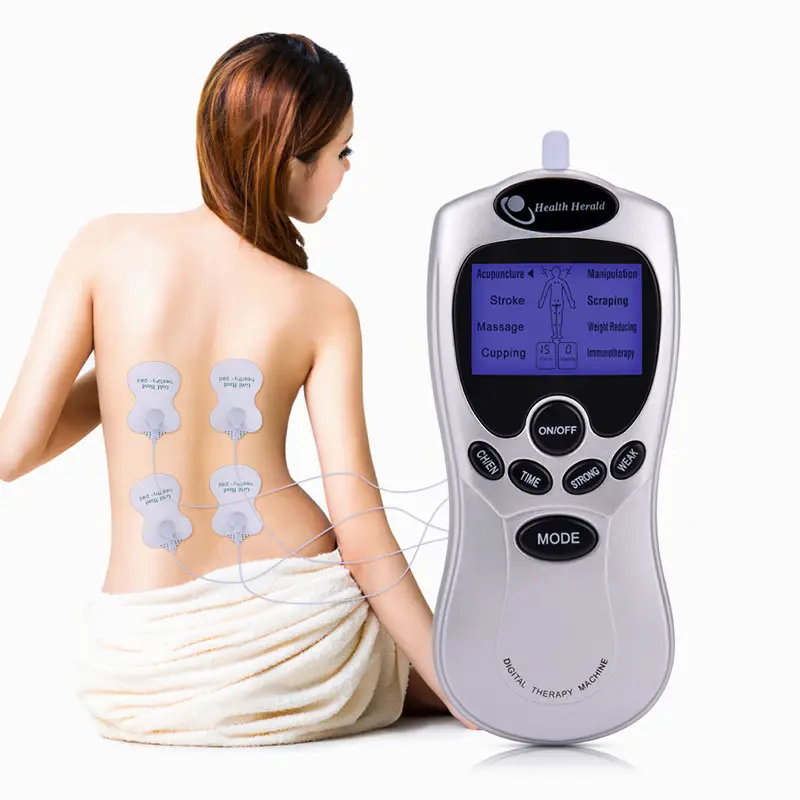 8 Mode EMS Herald Listrik Puluhan Otot Leher Mesin Akupunktur Pijat Tubuh Stimulator Terapi Digital