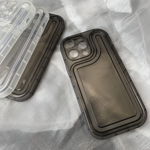Graceful <strong>Lines</strong> Pure Color Protective Cover for Apple Shockproof Notched Design Mobile Phone Cases for iPhone 15 14 Pro Max - Product Image 6