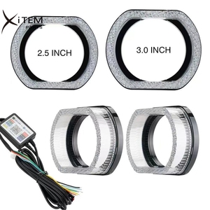 <strong>LED</strong> Projector Shroud Lens Angel Eyes Crystal Lampshade Round Halo Rings Dual Color <strong>RGB</strong> 2.5 3.0 for Bi <strong>LED</strong> Xenon Projector Lens - Product Image 4