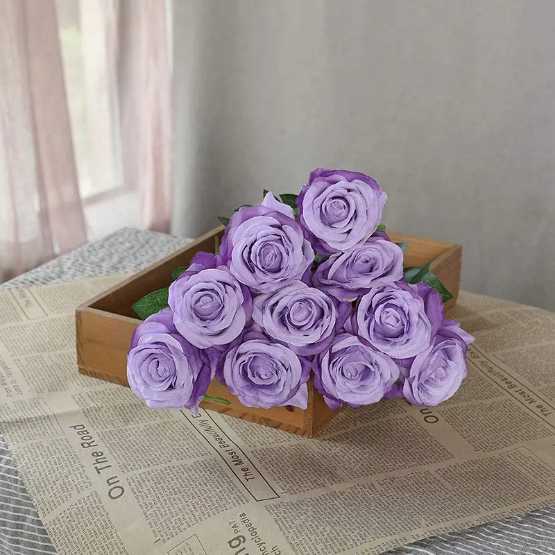 Simulação Flor Rosa Flor Artificial Para Dia dos Namorados Dia das Mães Casamento cor escura flores artificiais