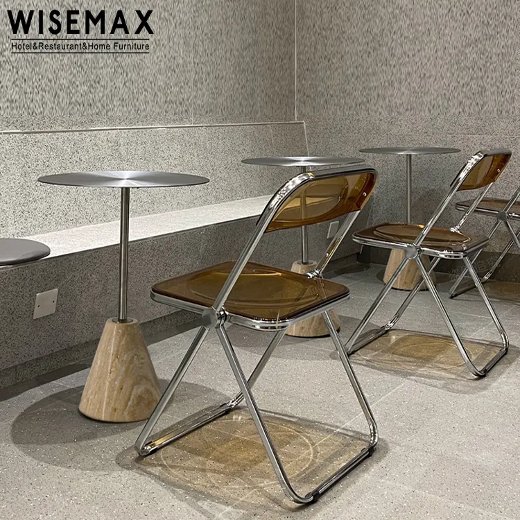 WISEMAX-mesa de centro moderna de acero inoxidable para apartamento, mueble redondo de cueva Natural, mesa de centro de piedra para restaurante, venta al por mayor