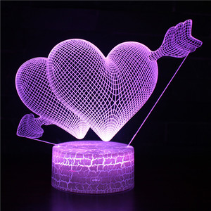 アニメーション照明3DナイトNlight LEDタッチリモコンカラフルな装飾ライト装飾小さなテーブルランプ - Product Image 1