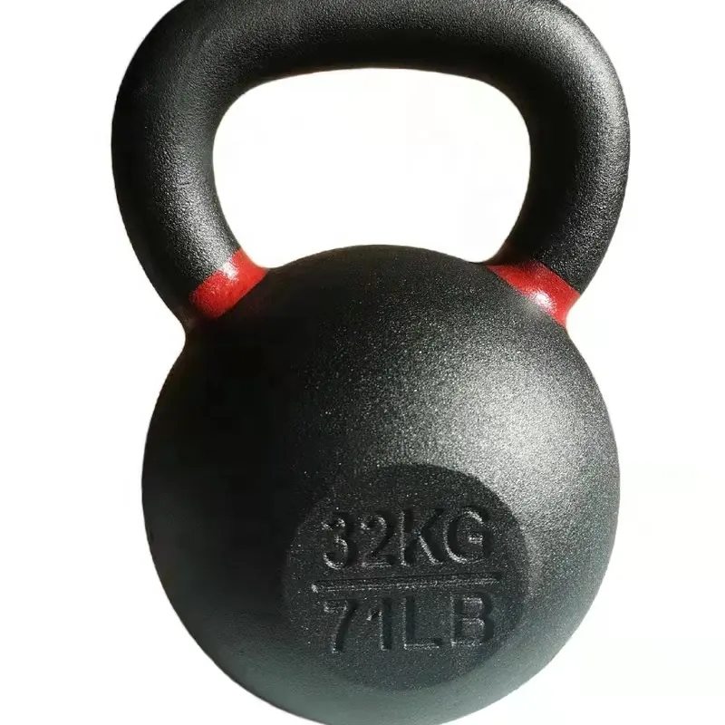 4-40kg peso libero attrezzatura da palestra nera verniciato a polvere kettlebell in ghisa logo personalizzato palestra power training sollevamento pesi