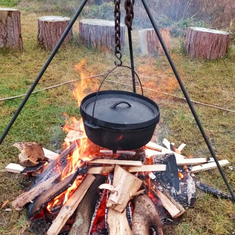 Ustensiles de cuisine de camping en plein air à trois pieds, four néerlandais en fonte à vendre
