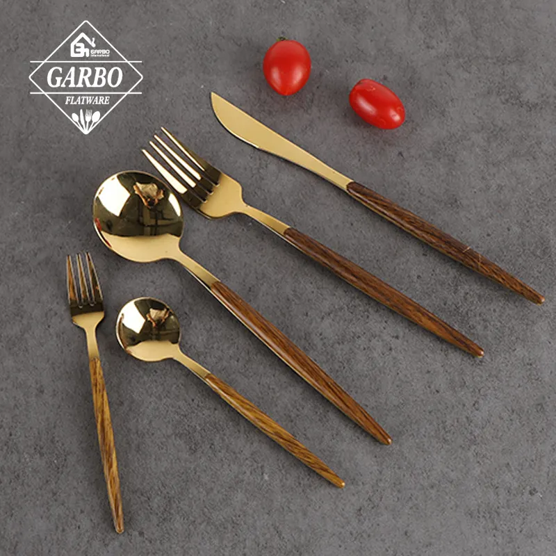 Set di posate da cucina in acciaio inossidabile 18/8 Design unico della maniglia incluso coltello/forchetta/cucchiaio (grano rotondo/confezione regalo