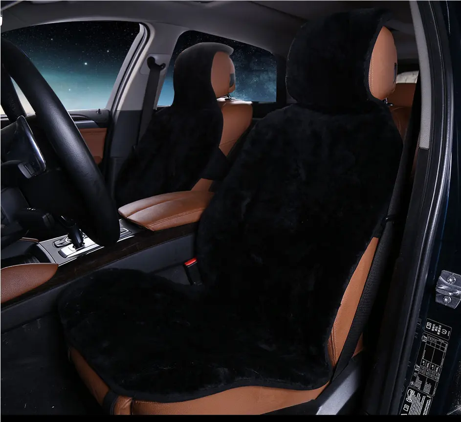 جديد الأزياء فروي أفخم الفاخرة الحقيقي الطبيعي الغنم سيارة غطاء مقعد
