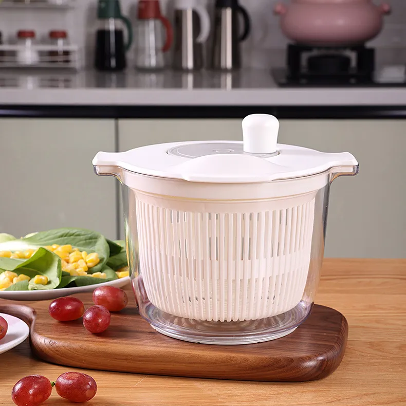 Nouveau design Mini essoreuse à salade 3L Séchoir à fruits et légumes en plastique avec filtre à eau Outils pour la préparation de la salade