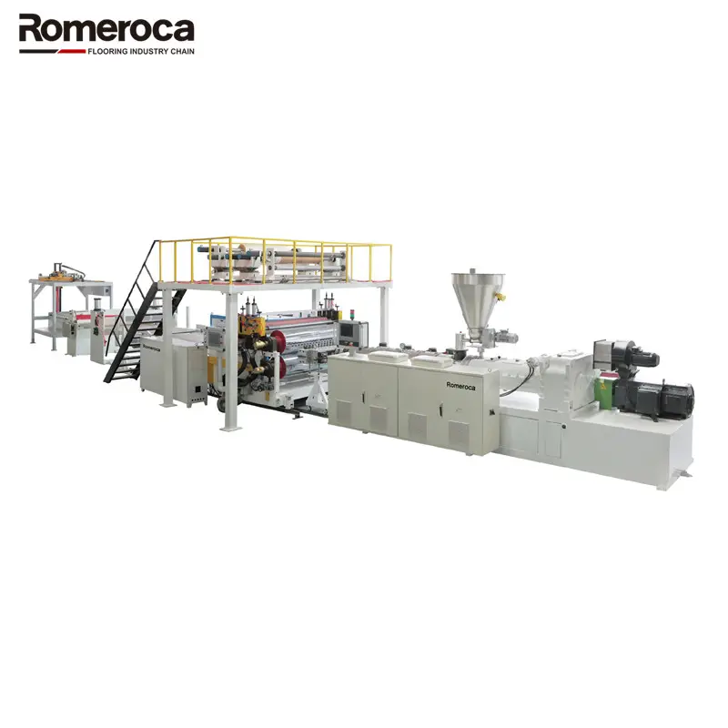 Romeroca 460KW Spc 바닥 타일 압출 기계 SPC 바닥 패널 생산 라인