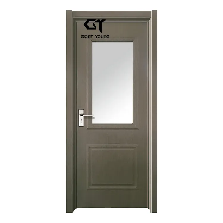 Porte intérieure en PVC pour chambre à coucher, porte blindée en bois solide, prix bon marché