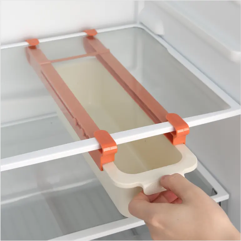 多機能Bpaフリープラスチックハンギング冷蔵庫食品貯蔵オーガナイザーキッチンコンテナオーガナイザー