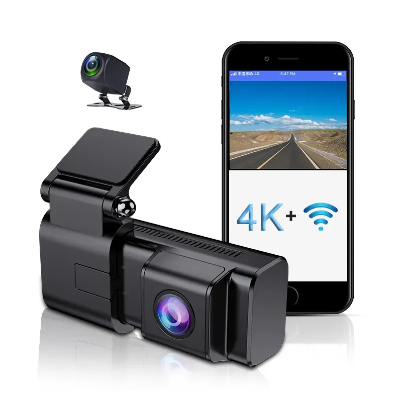 4K WiFi GPS doppia lente Dash Cam Full HD 2160P Mini auto DVR Dashcam telecamera con telecamera posteriore di registrazione Video completa