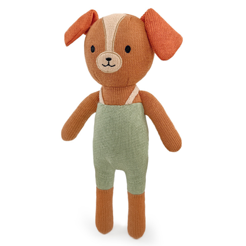 Knitted dressed puppy