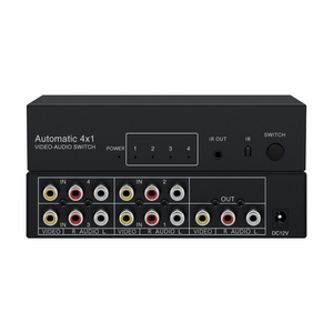 AV <strong>Video</strong> and Audio Automatic Switcher <strong>4</strong> in <strong>1</strong> Out Remote Control Selection Chip <strong>Switch</strong> 4port - Product Image 2