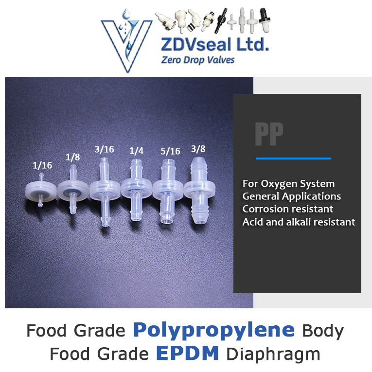 Cuerpo de PP de grado alimenticio + Diafragma de EPDM de grado alimenticio
