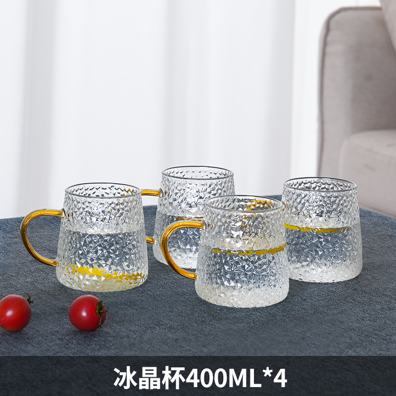 4 ice crystal cups, 400ml each
