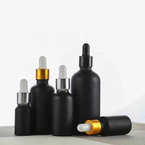Hot Sale <strong>5ml</strong> 10ml 15ml 30ml 50ml 100ml <strong>Empty</strong> Liquid Serum <strong>Bottles</strong> Matte Black Essential Oil Glass Dropper <strong>Bottle</strong> - Product Image 2