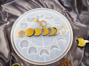 Khay Nhựa Pha Mặt Trăng Khuôn Đồng Hồ Mặt Trăng Lớn Khuôn Mặt Trăng Nguyệt Thực Lưỡi Liềm Silicone Khuôn Đúc Epoxy - Product Image 3