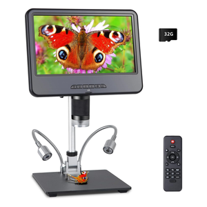 10.1&quot;IPS LCD Digital <strong>Microscope</strong> 8 LED <strong>Lights</strong>&amp;2 Fill <strong>Lights</strong>,USB Electronic <strong>Microscope</strong> Camera <strong>with</strong> Remote Control and 32G TF Card - Product Image 1
