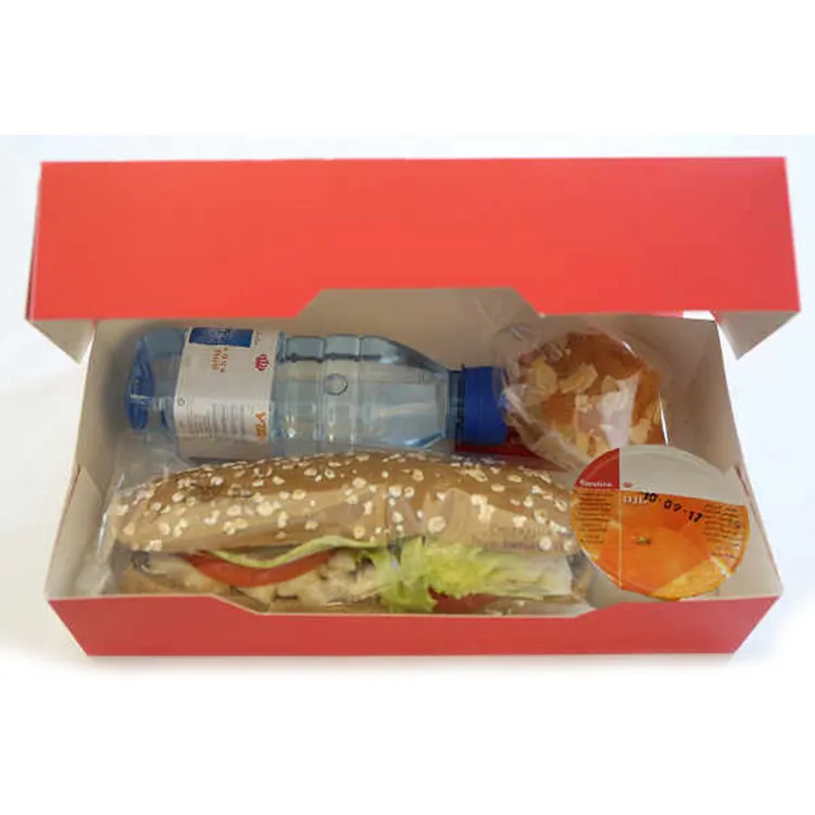 맞춤 디자인 인쇄 대형 재사용 자연 건강한 흰색 마분지 기내 식사 항공 음식 종이 상자