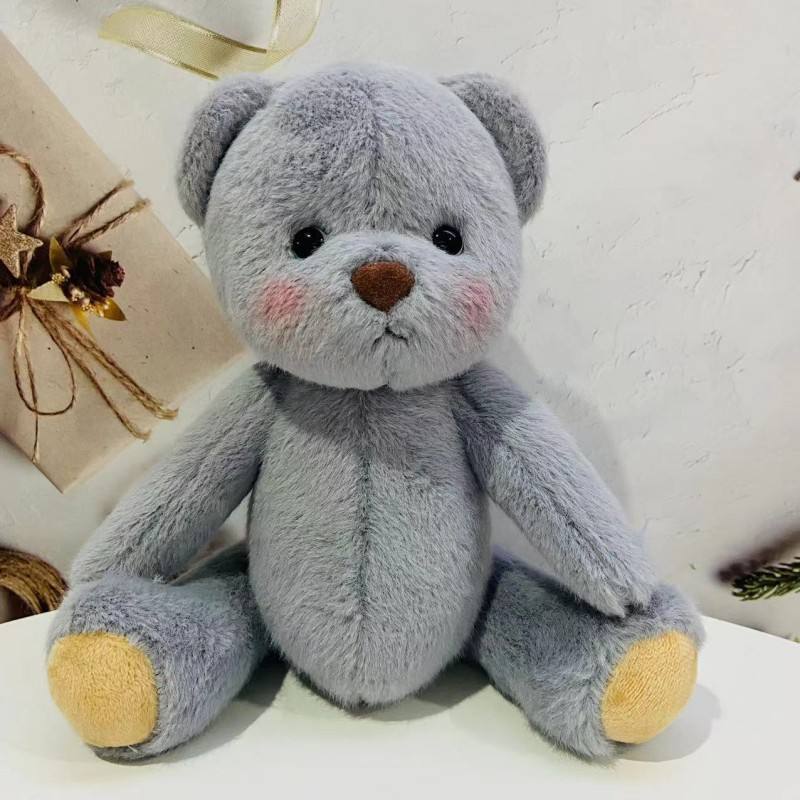 สีฟ้าสีเทาหยิกใบหน้าเปลือย-30ซมทำด้วยมือบริสุทธิ์