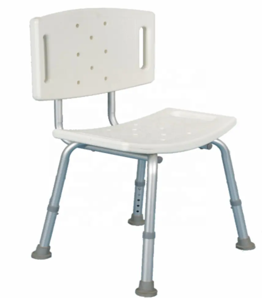 3 CM PE 소재 높이 조절 가능한 누수 구멍 시트 고정 등받이 각도 다리가있는 알루미늄 목욕 의자