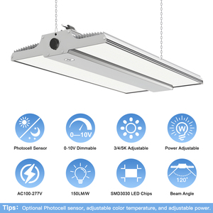 Ce Linear Led lineer tavan lambası proje armatür 80w 120w 160w 240w 300w 350w 400w 135lm/w sensör kontrol atölyesine kadar - Product Image 6
