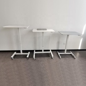 Modern Home Work <strong>Rolling</strong> Laptop Desk Mobile <strong>Table</strong> with Pneumatic Gas Lifting Height Adjustment Ergonomic Sit Stand <strong>Computer</strong> Desk - Product Image 4
