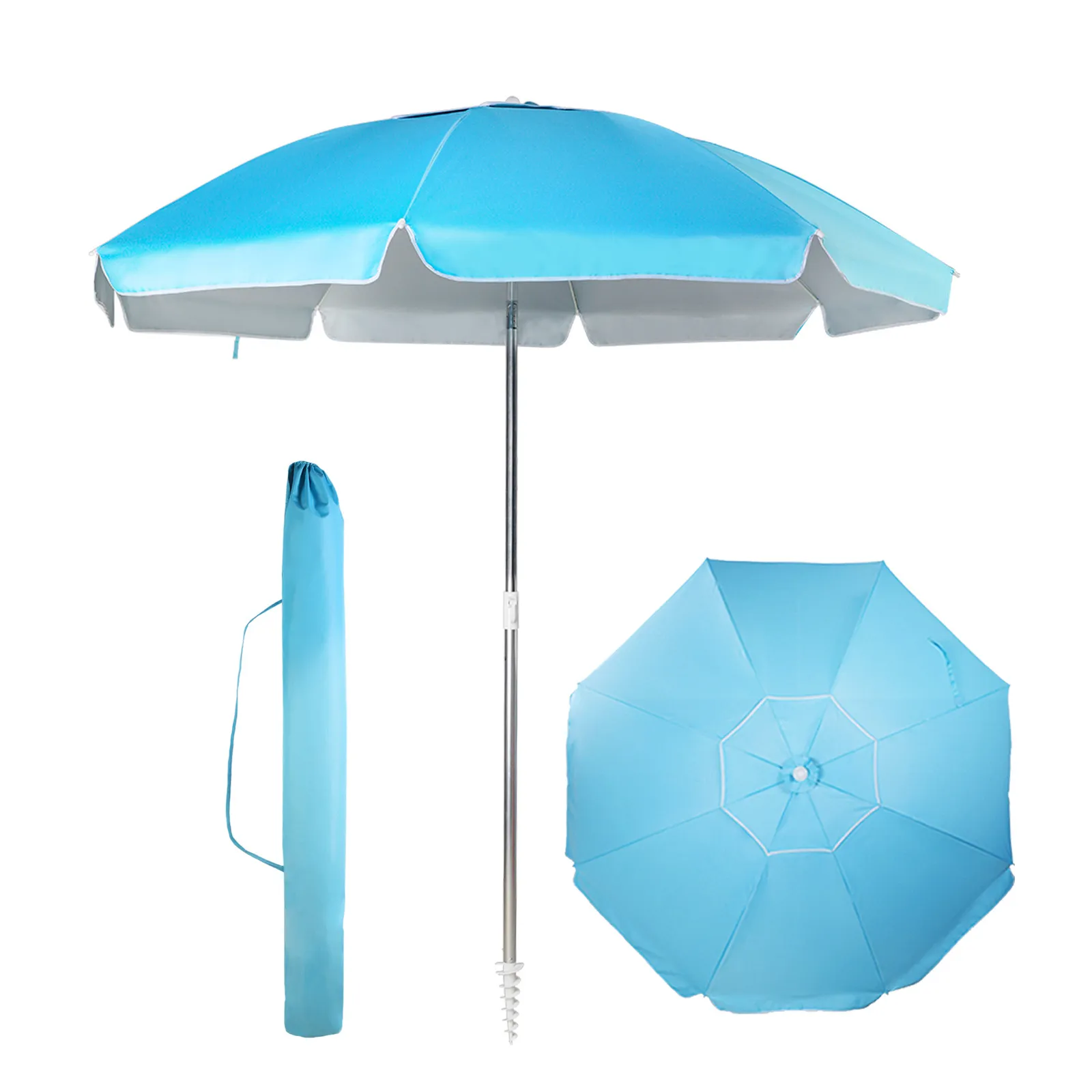 Guarda-chuva portátil dobrável de alumínio, guarda-chuva de luxo com proteção solar uv para pátio, praia com borlas