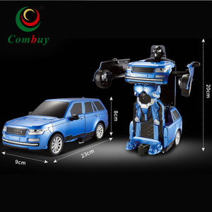 Azul 2.4G rc brinquedo robô deformação carro de plástico a partir de China