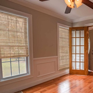Japanese Style Woven Jute Blinds Linen Drapes <strong>with</strong> Bamboo Fiber French Design for French <strong>Windows</strong> <strong>Built</strong>-in Installation Type - Product Image 6