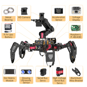 SpiderPi Pro Hexapod Robot Smart Robot mit AI-Roboterarm Angetrieben von Board für Raspberry Pi 4B 4GB - Product Image 3