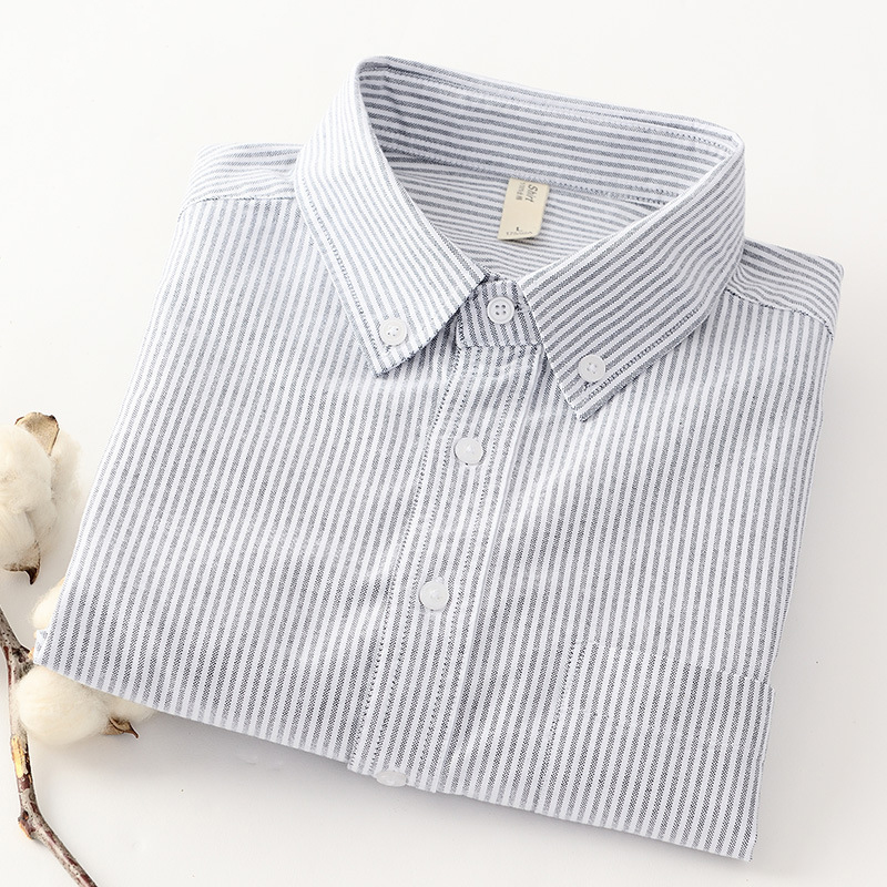 Grey striped oxford shirt