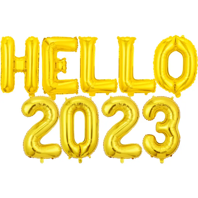 Balões infláveis para festas, balões de folha de 16 polegadas e decoração de natal e ano novo 2023, kit de balões