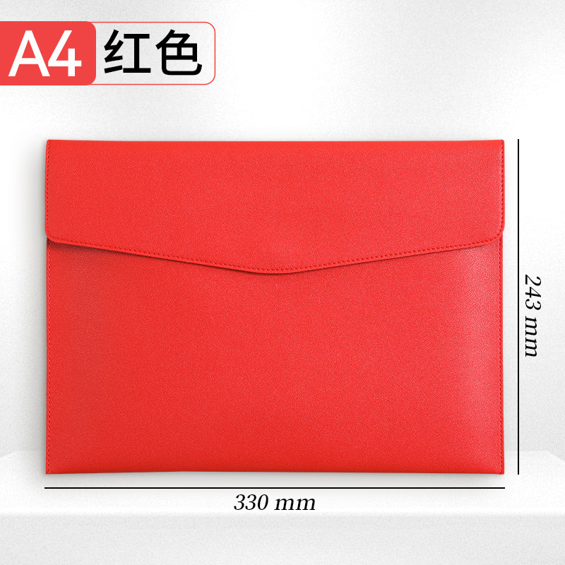 A4-สีแดง-กระเป๋าเอกสารหนังใหม่