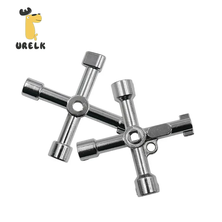 Multi-function 4 Way Alloy Triangle/square 4 In 1 Service Utility Cross Triangle/square Water Key For Train Electrical Elevator