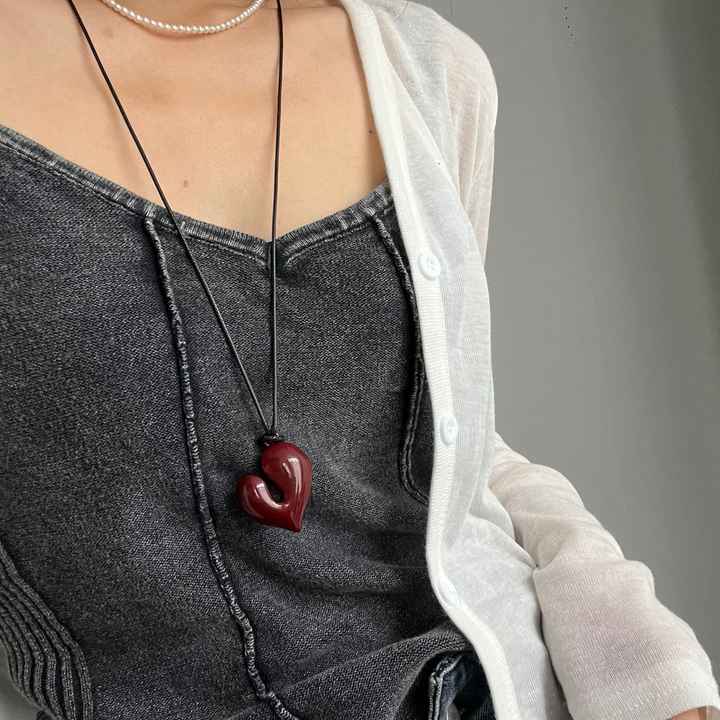 Stainless Steel Three-Color Heart Pendant | Gold, Silver, Burgundy | New Arrival, No Fading, Hypoallergenic, Minimalist INS Desi