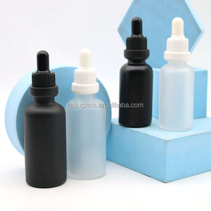 Logo Impresso Cosméticos Vazio 5ml <span class=keywords><strong>10ml</strong></span> 15ml 20ml 30ml 50ml 100ml Matte Black Essential Oil Glass <span class=keywords><strong>Dropper</strong></span> Bottle com Pipeta