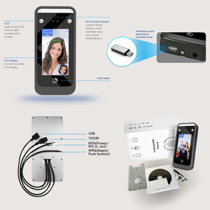 Lector de reconocimiento facial Wifi Dispositivo biométrico Reconocimiento facial Sistema de tiempo y asistencia Control de acceso para la asistencia de los empleados