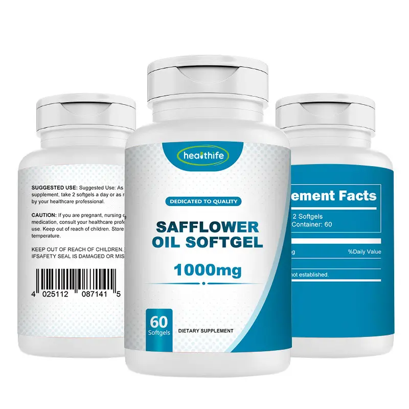 Wholesale Pure Linoleic Acid 500mg Safflower Seed Oil Softgel Capsules