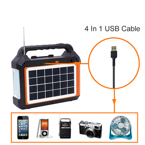 Solar Power Energy Lamps 18650 Lithium Battery Solar Power <strong>Kits</strong> <strong>All</strong> in One Solar Panel Design <strong>FM</strong> Radio Speaker - Product Image 6