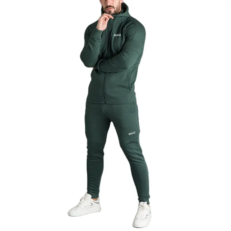 Roupas de treino masculinas com logotipo personalizado de fábrica na China de alta qualidade, conjuntos de corrida de marca própria, roupas de treino de lã premium de tecnologia