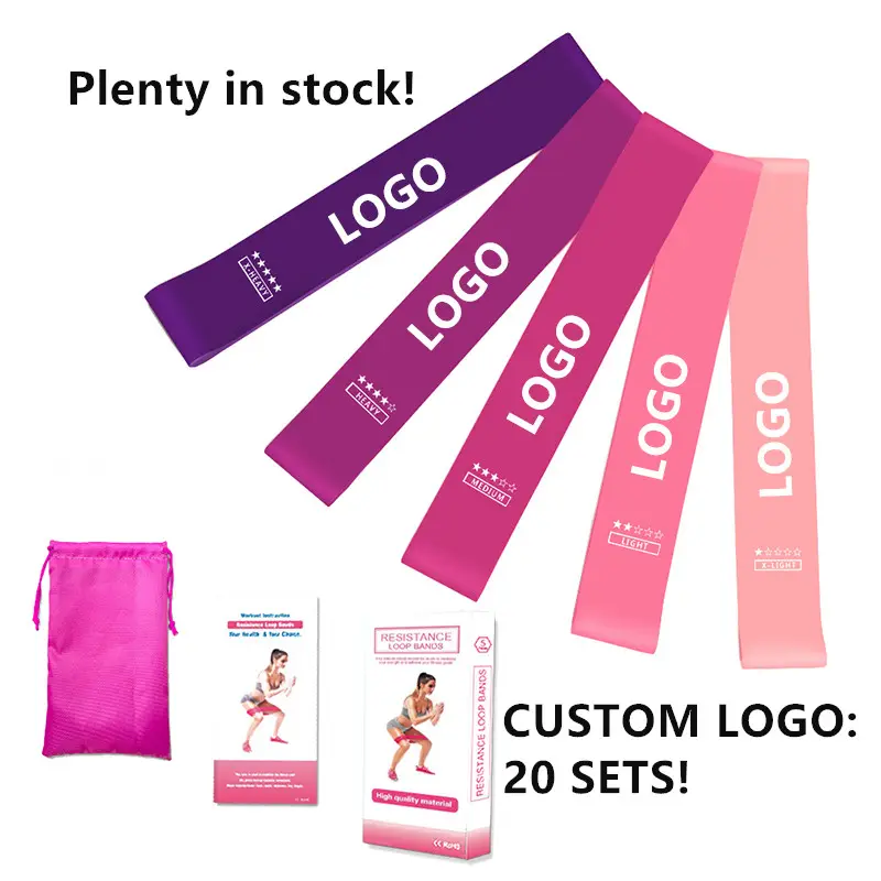 Groothandel 5 Niveau Fitness Yoga Elastische Bands Oefening Natuurlijke Latex Weerstand Loop Oefening Latex Yoga Bands