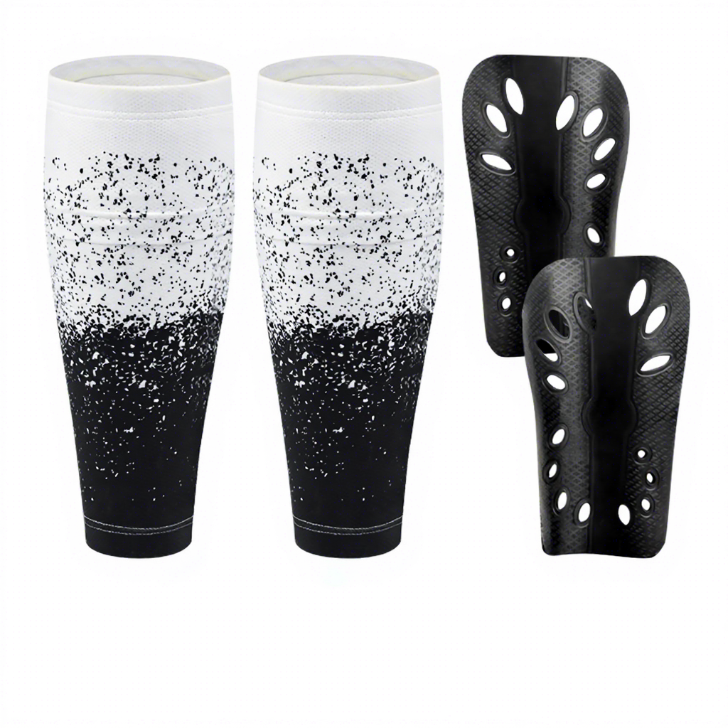 White black-One set(calf covers+shin guards)