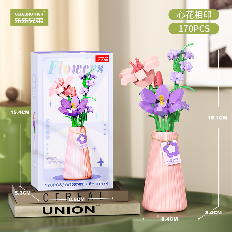 W1007-09 estampado de flores de corazón 170 piezas